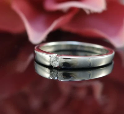 Christ Brillant Spann Ring in 333er / 8 Karat Weiß Gold XXYY - Bild 1 von 4