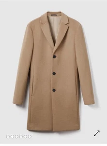 REISS Gable Wool Blend Single Breasted Camel Overcoat - medium  - Picture 1 of 8