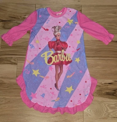 Vintage Wundies 90s Barbie Pink Kids Girls Pajama Nightgown Size 6 Gown - Image 1 of 4