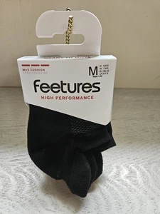 Neu FEETURES MEDIUM Unisex High Performance Max Cushion Socken No-Show schwarz - Bild 1 von 2