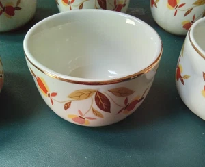 Set of 6 Hall Jewel Tea Autumn Leaf 7 oz Radiance Custard Cups Bowls 3 1/2" - Picture 1 of 6