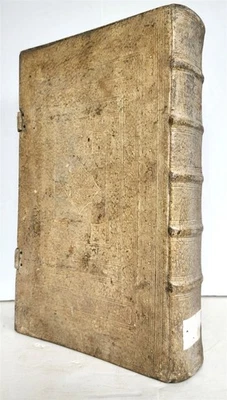 1755 THEOLOGY antique BLIND-STAMPED PIGSKIN BOUND FOLIO - Image 1 of 4