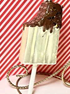 POLNISCHES GLAS EISRIEGEL WEIHNACHTSSCHMUCK VANILLE SCHOKOLADE GOLD STREUSEL - Bild 1 von 10