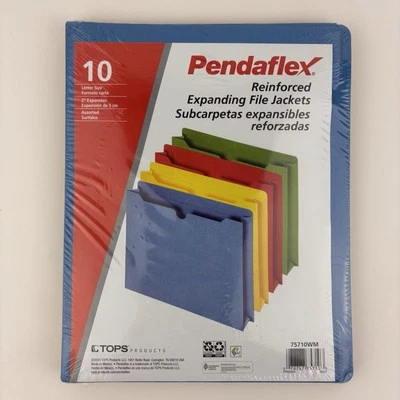 Pendaflex 2" Expansion File Jackets, Assorted Colors, Letter, 10 per pack New - Image 1 of 4