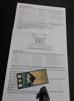 (B1) 26 de junho de 1996 Chicago Cubs vs LA Dodgers Kobe Bryant Draft day - Imagem 1 de 3