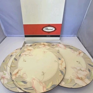 Vintage 80er Pimpernel Tischset Set - 6 Jugendstil Rose runder Hartkorkboden 10 "England - Bild 1 von 11