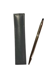 Cross Classic Century Lady Chrome Ballpoint Pen With Original Leather Case - Picture 1 of 11