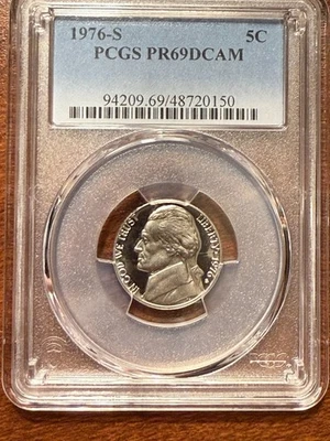 1976-S 5C PCGS PR69DCAM - Image 1 of 3