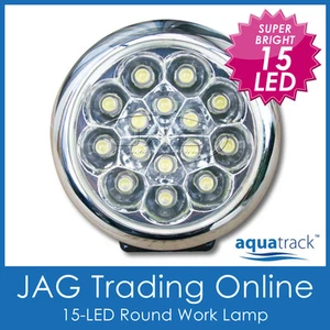 12V 15-LED WHITE ROUND DRL WORK LAMP -For Caravan/Car/Boat/Daytime Running Light - Picture 1 of 4