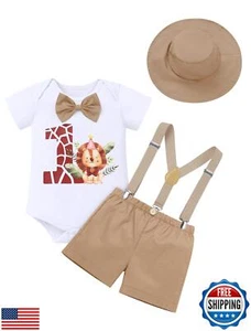IMEKIS Wild One Geburtstagsoutfit Junge: Baby Safari Kostüm Kleinkind Dschungel Safar - Bild 1 von 5