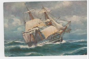 191-BOATS & SHIPS -GERMANY -Fransch Oorlogsschip in zwaar weer - Picture 1 of 2