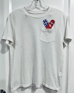 Abercrombie Kids Skateboard Shirt Size 13/14 Stars Stripes Graphic T Blue White - Picture 1 of 16