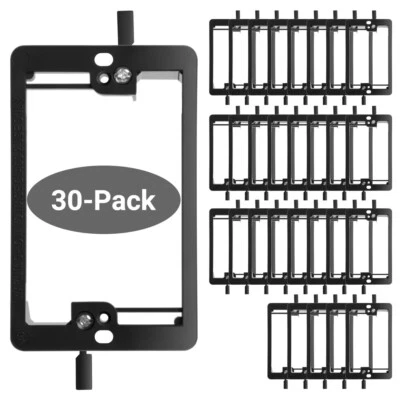 Suporte de montagem de baixa tensão Single Gang preto para cabos de baixa tensão pacote com 30 - Imagem 1 de 4