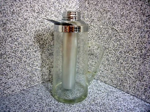 12" Tall Vintage MCM Gilley CHILLIT- PITCHER ATOMIC bar ware Clear Glass  - Picture 1 of 4