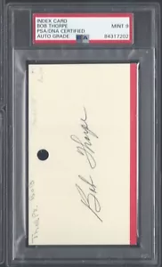 RARE, BOB THORPE, 1951-53 BOSTON/MILWAUKEE BRAVES, INDEX CARD, PSA/DNA MINT 9 - Picture 1 of 1