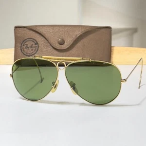 Ray-Ban Bausch & Lomb Teardrop RB3 Vintage Sunglasses Shooter Middle Green Japan - Picture 1 of 8