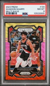 Shaedon Sharpe 2023 Panini Prizm Multi-Wave 44/88 PSA 8 Trailblazers #104 - Foto 1 di 2