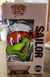 Guy Gilchrist dibujado y firmado marinero marino Funko Pop USN Tortuga Ninja - Imagen 1 de 4