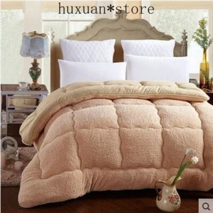 Warm Winter Wool Quilt Thicken Comforter/ Duvet/ Blanket Lamb Down Fabric Filler - Picture 1 of 9