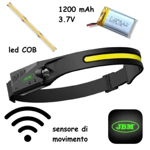 Lampada Da Testa LED Ricaricabile batteria 1200mAh Torcia Frontale Luce Notturna - Foto 1 di 5