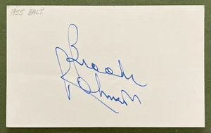 BROOKS ROBINSON AUTOGRAPHED INDEX CARD BALTIMORE ORIOLE 1955-1977 - Picture 1 of 1