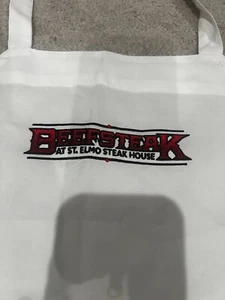 Beef Steak St Elmo Steak House Chef Apron White Soil Release Finish Kitchen - Picture 1 of 12