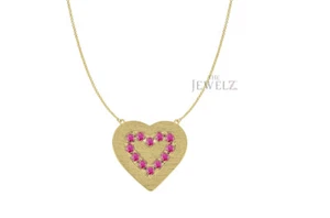 Halskette 14 Karat Gold 0,15 Karat Rubin Edelstein Herzen - The Jewelz - Bild 1 von 4