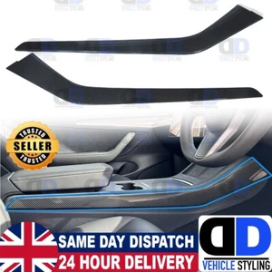 Tesla Model 3 Y 2017-2024 Centre Console Side Trim Carbon Fibre Interior Trim - Picture 1 of 12