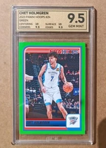 Chet Holmgren Hoops Green 2023/24 - #24 OCE 9.5 GEM / MINT not PSA - Bild 1 von 2