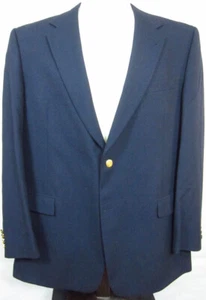 Austin Reed Navy Blue Wool Blazer Sport Coat Golden Buttons 48L - Picture 1 of 8