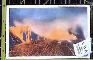 Postal HI: Fuentes de lava, Parque Nacional de Hawái, muestra de lava, lino vintage - Imagen 1 de 2