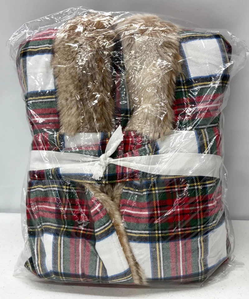 NUEVA Bata con Capucha Pottery Barn Stewart Franela a Cuadros Piel Sin Mono~XL Foto 1 de 1