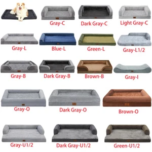 Waterproof Dog Bed Orthopedic Foam Pet Bed w/ Removable Washable Cover & Bolster - Picture 1 of 68