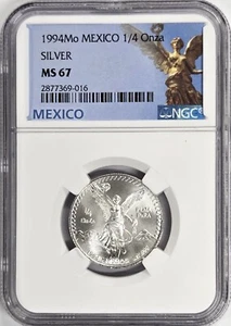 México Libertad 1994 1/4 oz. Plata - NGC MS67 - Imagen 1 de 2