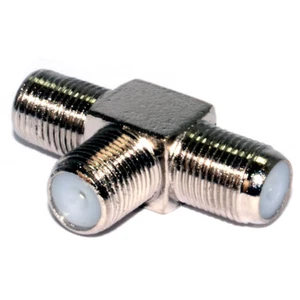 F Type T Junction Splitter for Connecting Sky/Virgin/Freeview & Satellite TV - Afbeelding 1 van 9