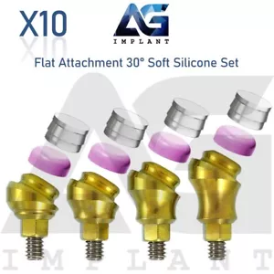 Set 10 Angolati 30° Attacco Piatto Silicone Morbido Titanio Int Esagonale - Foto 1 di 8