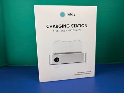Relay 6-Port USB Rapid Charge Dock Charging Station 6 x USB-C Cables BRAND NEW - Image 1 of 2