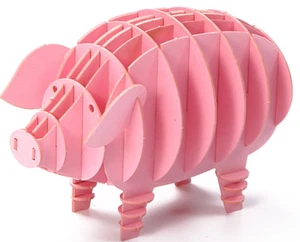 3D paper puzzle Craft Kit  Pig - Picture 1 of 3