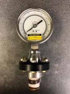 WIKA Test Gauge 1-100 PSI, with Ashcroft SS Type 100 C1215 Diaphragm Seal - Picture 1 of 1