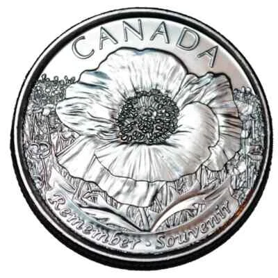 2015 CANADA 25¢ IN FLANDERS FIELDS POPPY NON COLOURED COIN - Image 1 of 2