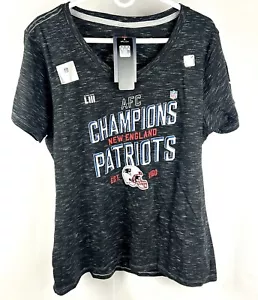 Camisa para mujer New England Patriots XL AFC campeones NFL cuello en V negra brezo - Imagen 1 de 14