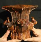 Old natural jade hand-carved statue jade dragon vase bottle pot 6 inch 1270g