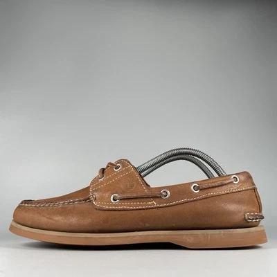 Timberland Para hombres Talla 10 Clásico Cuero Marrón 2 Ojos Sin usar, Puntera Zapatos de Barco Informales Foto 1 de 4
