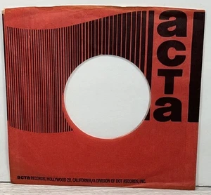 Acta Records Company Sleeve 45 RPM Vinyl Dot Records Red Black Logo - Picture 1 of 6