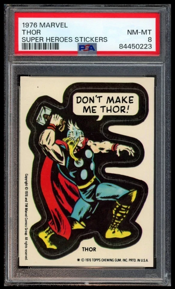 1976 MARVEL THOR SUPER HEROES STICKERS GRADED PSA 8 NM-MT BEAUTY 50 YEARS OLD - Image 1 of 1
