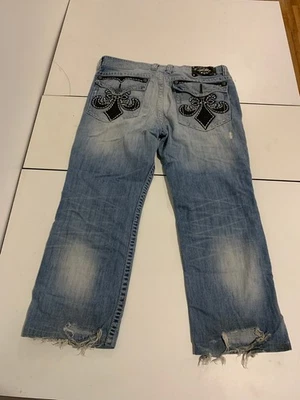 Affliction Jeans 38 Light Wash Cooper Bootcut Buckle Y2K Grunge Loose Fit Cyber - Image 1 of 4