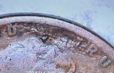 💥 1918 P Lincoln Wheat Cent Obverse Lamination Peal ERROR - Image 1 of 4