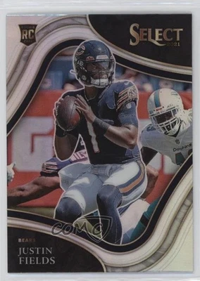 2021 Panini Select Field Level Silver Prizm Justin Fields #350 Rookie RC - Image 1 of 2