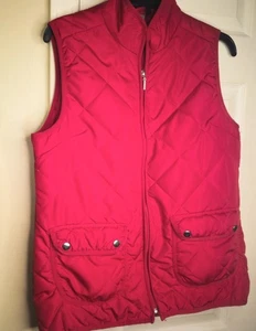 Gilet imbottito trapuntato rosso brillante medio nuovo Direction Weekend zip intera - Foto 1 di 13