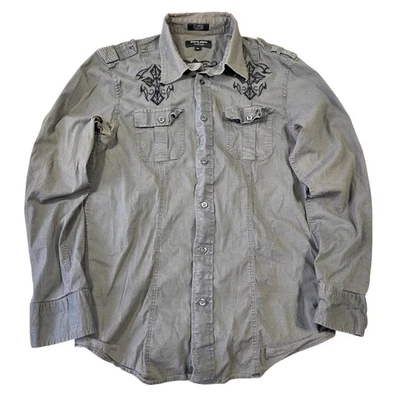 Vintage Eighty Eight Platinum Mens Embroidered Button Down Shirt XL Y2k Grunge - Image 1 of 4